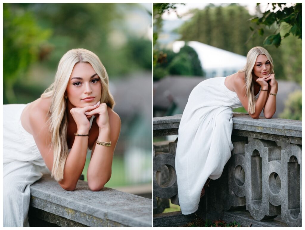 Pretty senior girl at mellon park for senior photography 