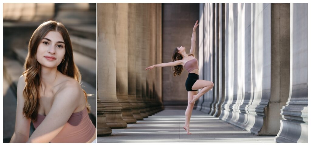 Senior girl dances for photography session in Pittsburgh 