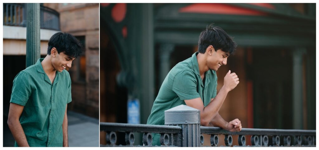 Boy laughing authentically for his senior photos